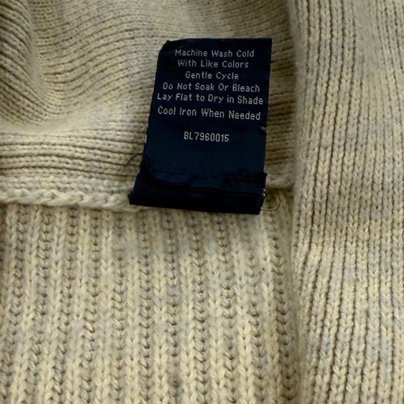 John Blair Vintage Men's Cozy Cowl Collared Cardigan Sweater; Pockets; Tan; Med - Picture 4 of 7